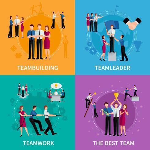 Teamwork 2x2 Design Concept  vector