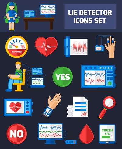 Iconos del detector de mentiras vector