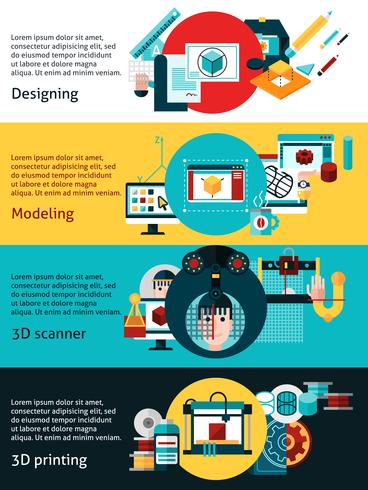 Prototyping And Modeling Horizontal Banners vector