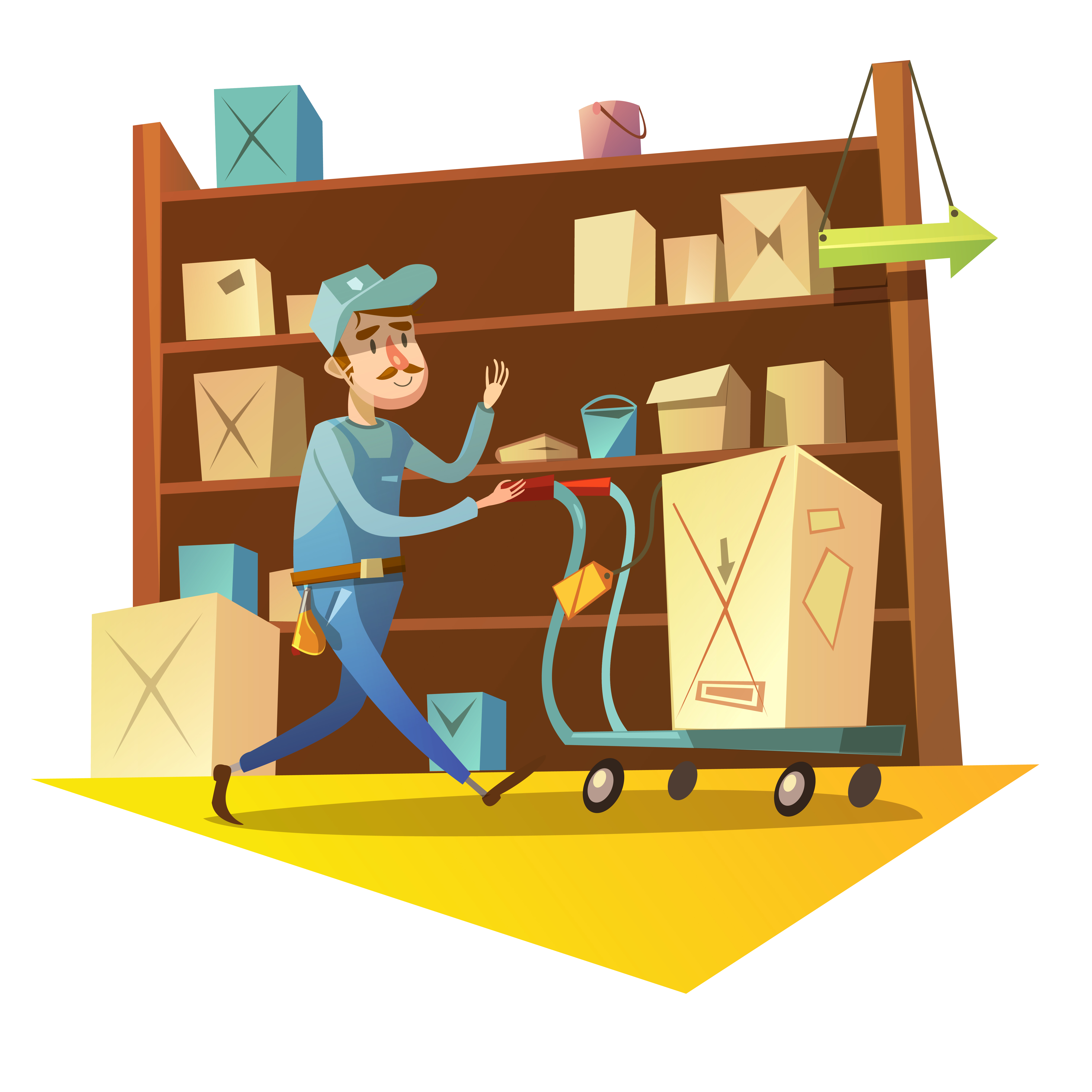 Warehouse retro concept 479392 Vector Art at Vecteezy