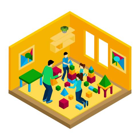  Family Playing Illustration  vector