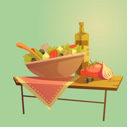 Salad Cartoon Concept vector