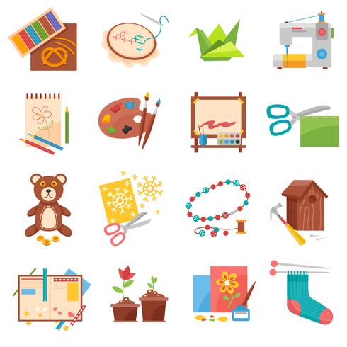 Hobbies icons set vector