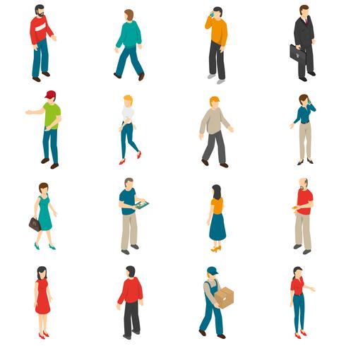 People Isometric Icons Set vector