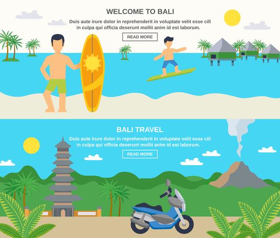 Banners de viajes de Bali vector