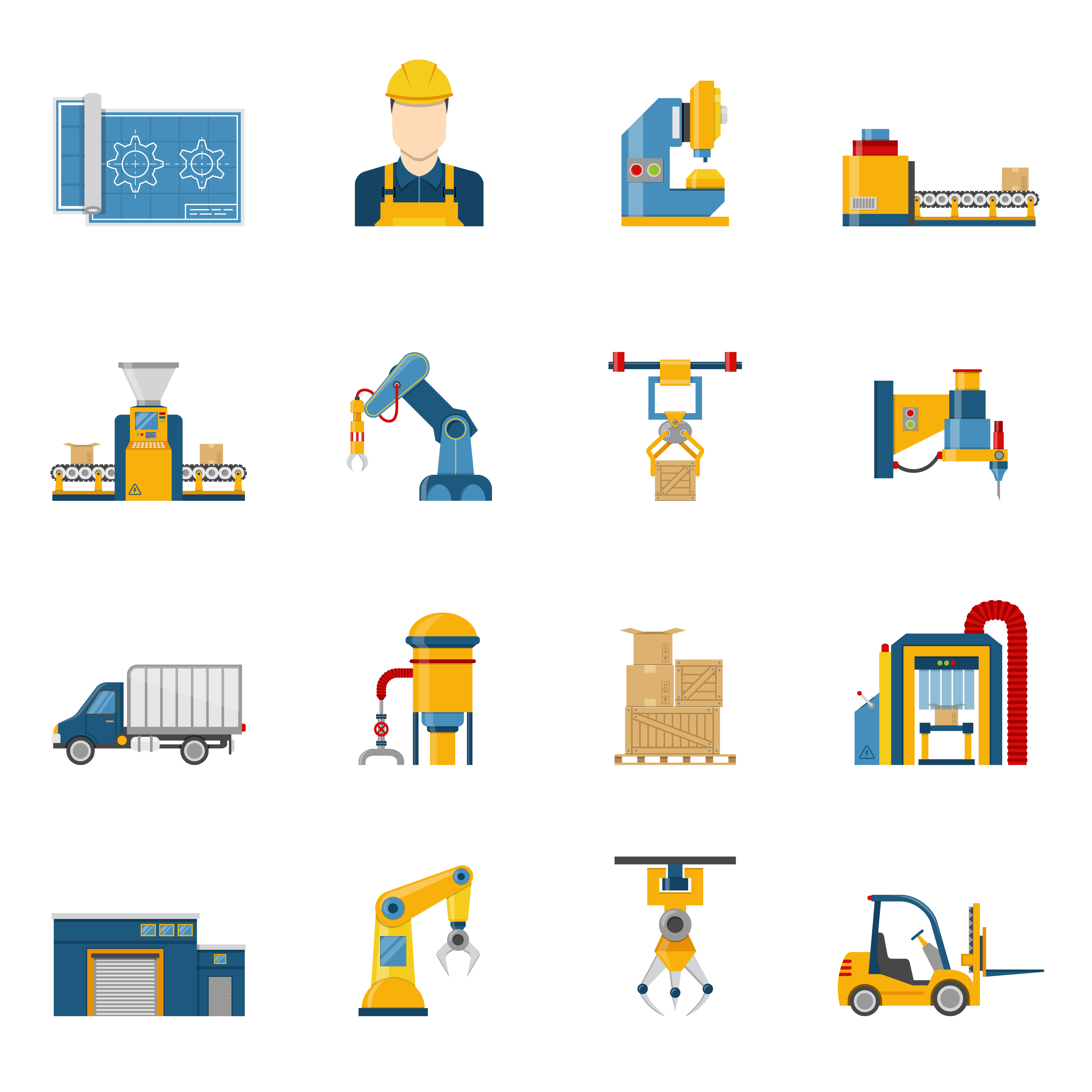 Download Production Line Icons Isolated - Download Free Vectors, Clipart Graphics & Vector Art
