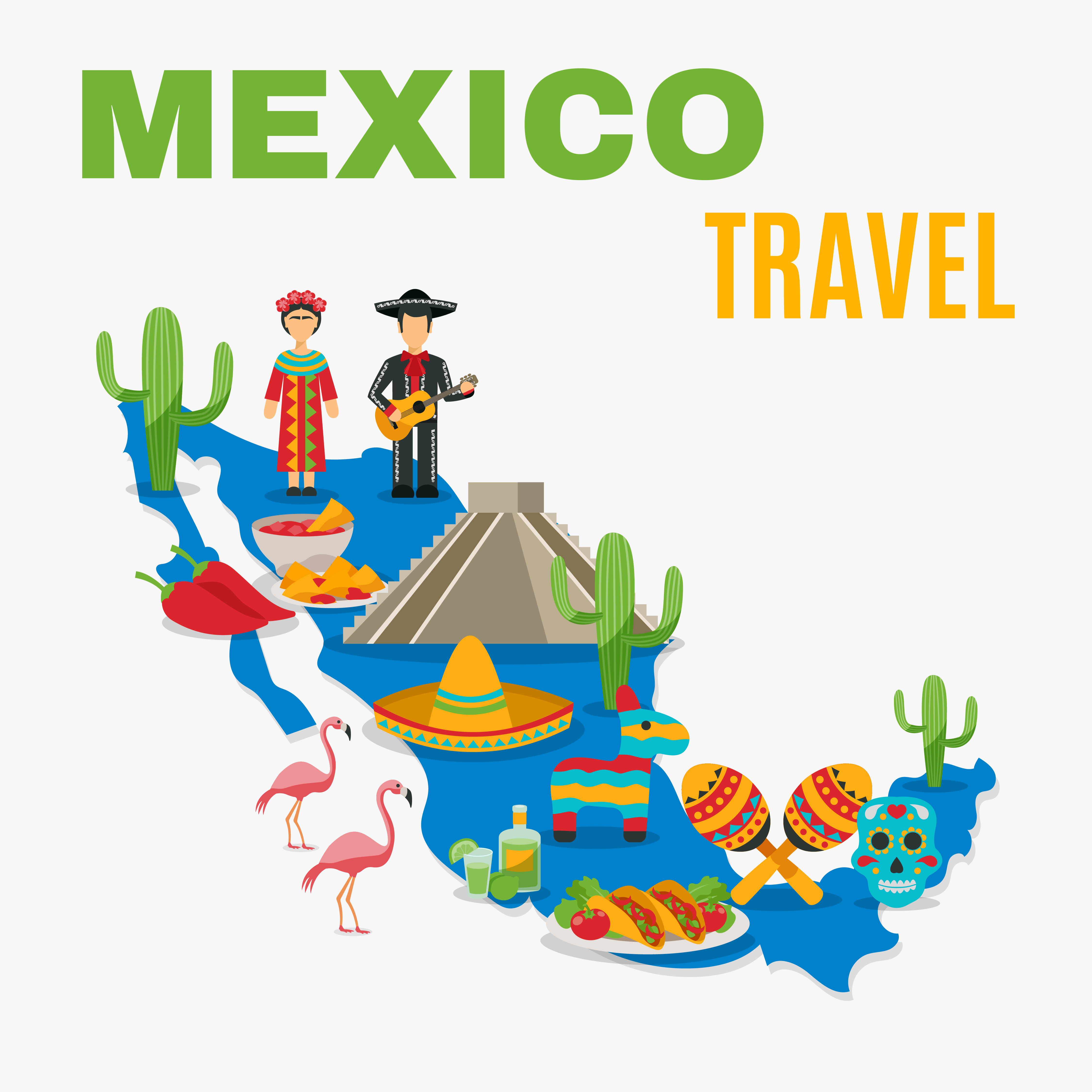 Cartoon Map Of Mexico
