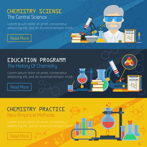 Tree Chemistry Horizontal Banners  vector