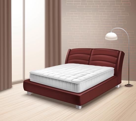 Mattress Bed In Home Interior vector