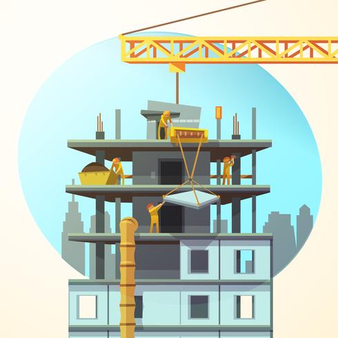 Dibujos animados de construcción retro vector