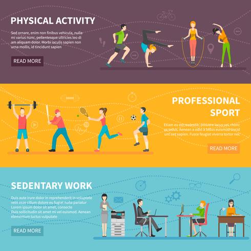 Physical Activity Banners vector