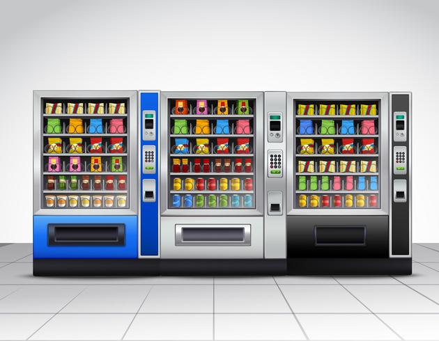 Realistic Vending Machines Front View vector