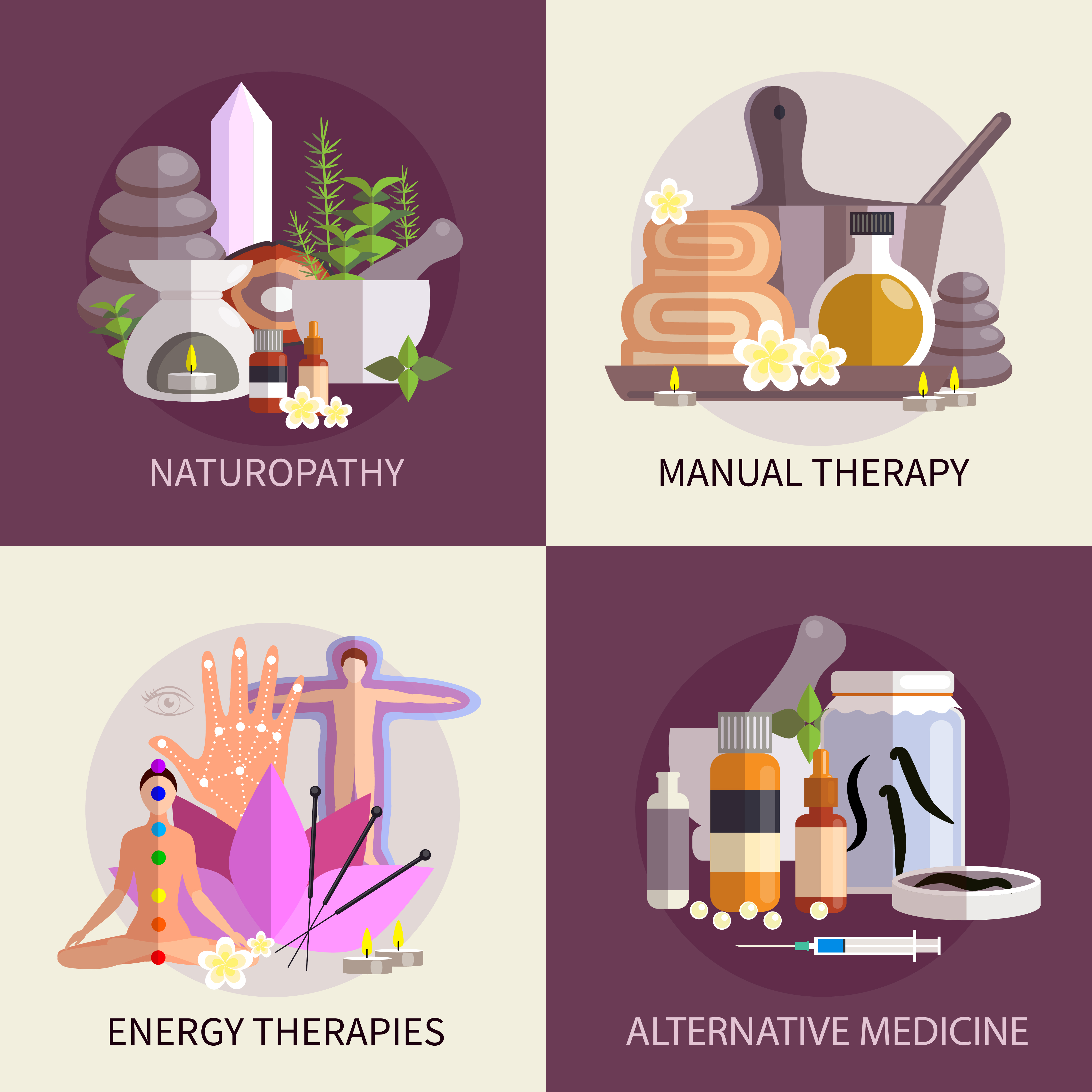 Alternative Medicine Design Concept Set 479508 Vector Art at Vecteezy