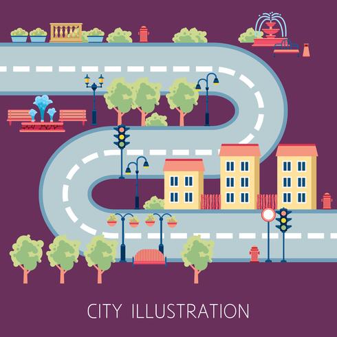 City Street Schema Abstract Flat Banner  vector