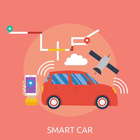 Smart Car Conceptual illustration Design vector