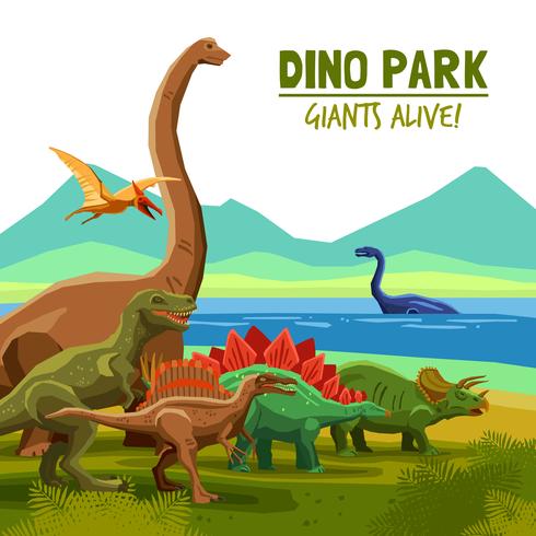 Cartel del parque dino vector