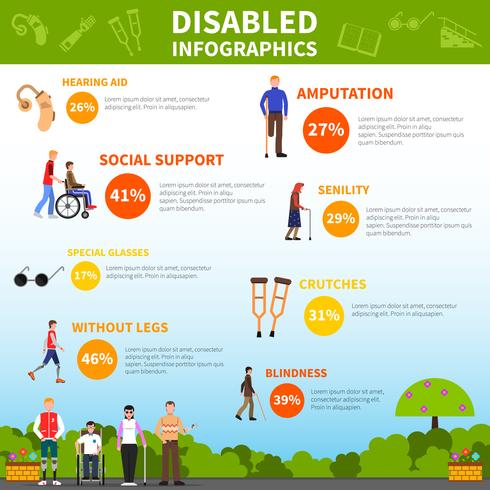 Disabled Infographics Layout  vector