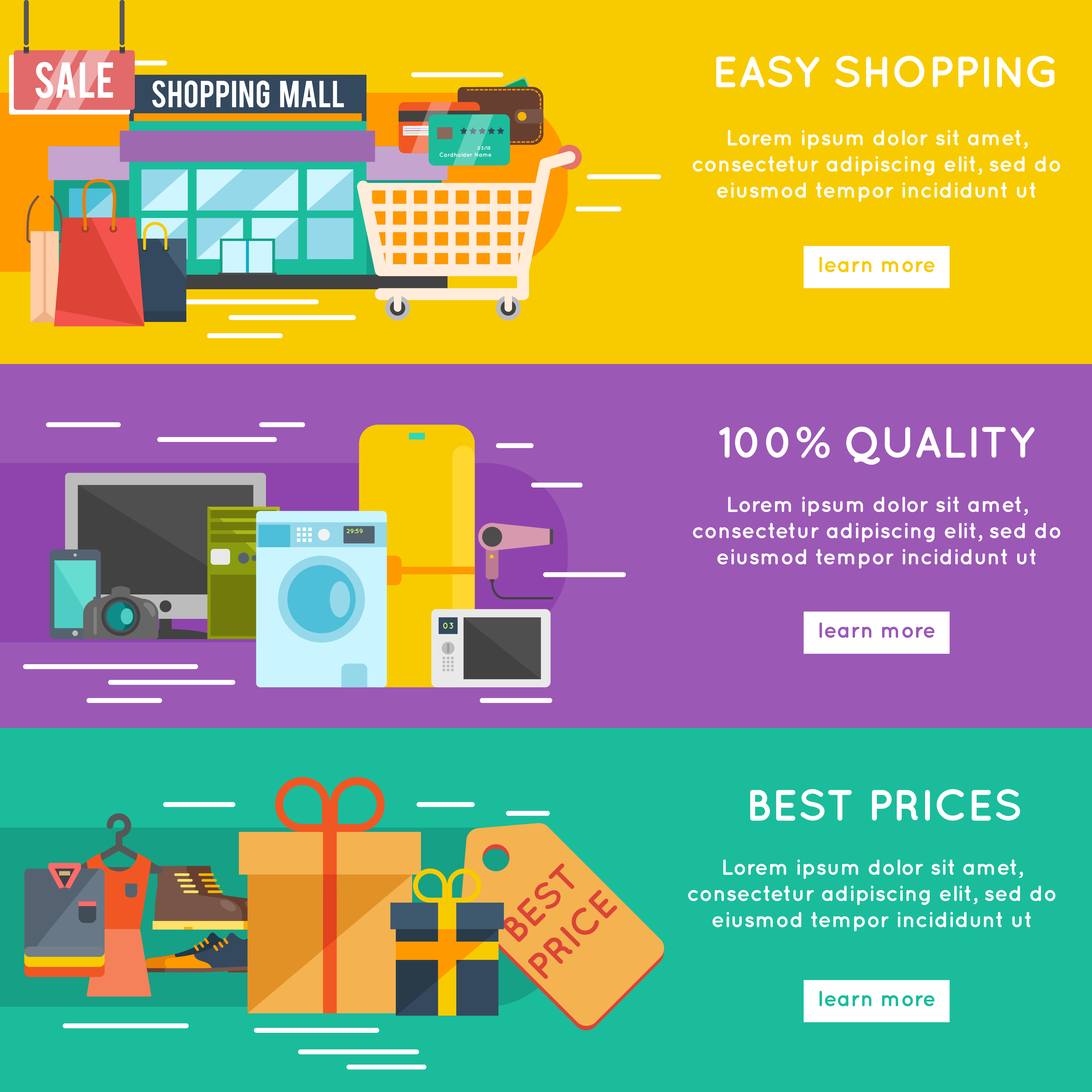 Shopping banner set 479576 Vector Art at Vecteezy