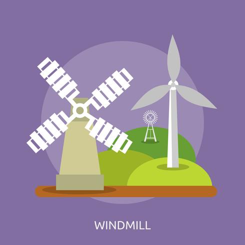 Windmill Conceptual illustration Design vector