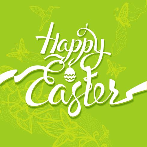 Happy Easter sign, symbol, logo on a green background. vector