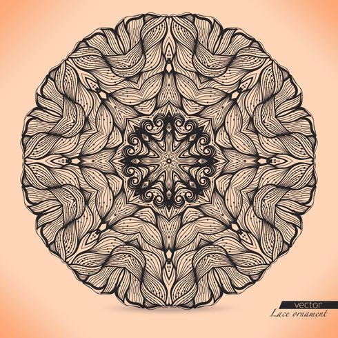 Abstract circle lace ribbon pattern. The lace for decoration. vector