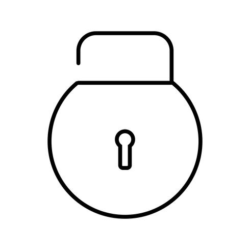 Open Lock Line Black Icon vector