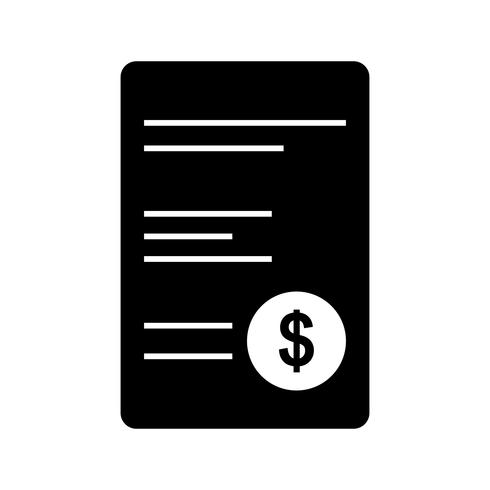 Invoice Glyph Black Icon vector