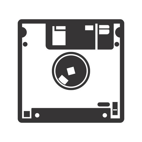 Floppy Glyph Black Icon vector