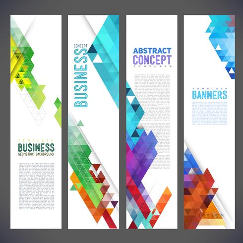 Resumen diseño de banners vector plantilla de diseño, folleto, elemento, página, folleto, con coloridos fondos geométricos triangulares