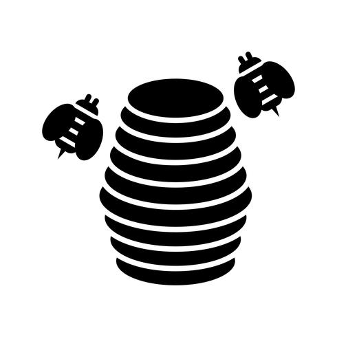 Hive Glyph Black Icon vector