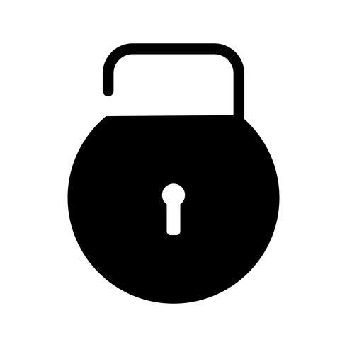 Open Lock Glyph Black Icon vector