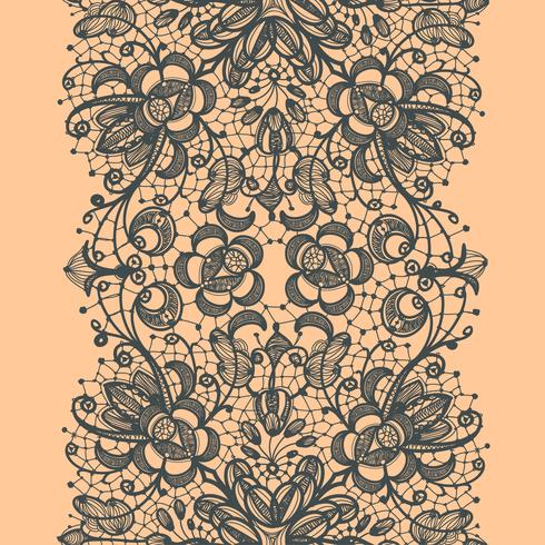 Abstract Lace Ribbon Vertical Seamless Pattern. vector