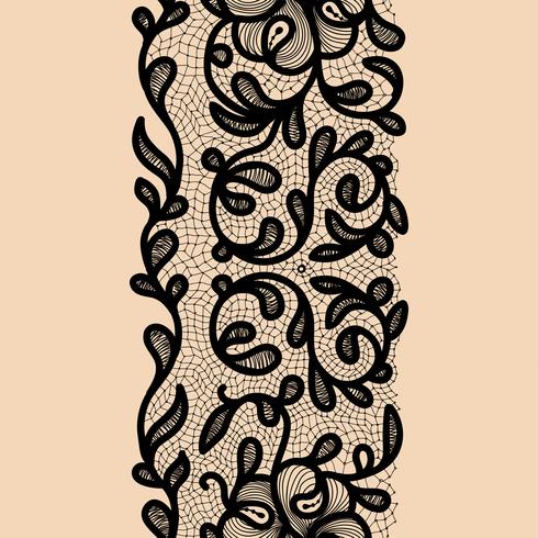 Abstract Lace Ribbon Seamless Pattern. Template frame design for card. vector