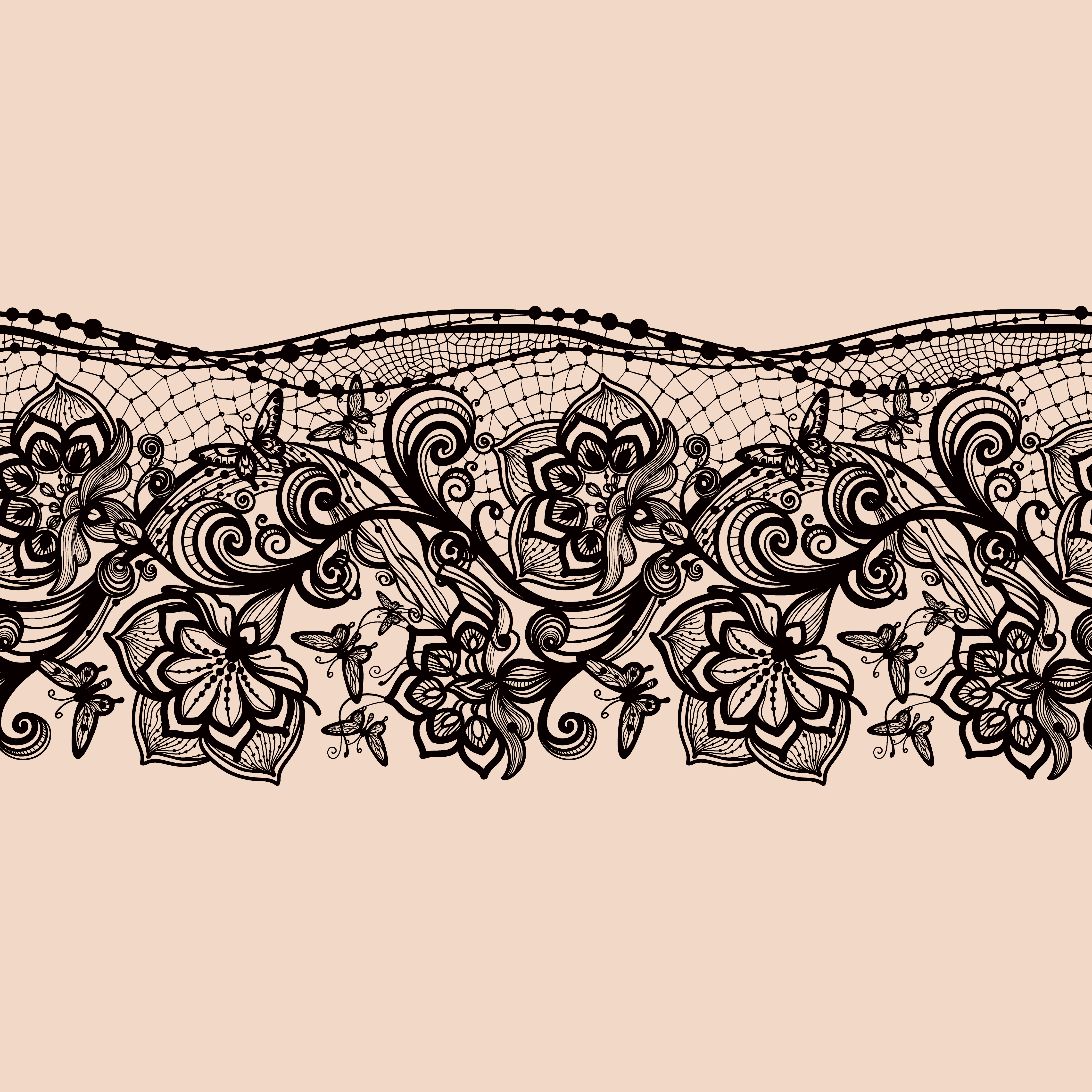 Download Abstract seamless lace pattern with flowers and ...