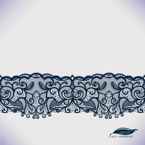 Abstract lace ribbon seamless pattern with elements flowers. Template frame design for card. Lace Doily. vector