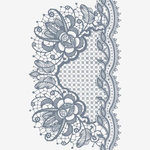 Abstract Lace Ribbon Vertical Seamless Pattern.  vector