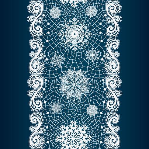 Abstract lace image. Winter pattern with snowflakes vector