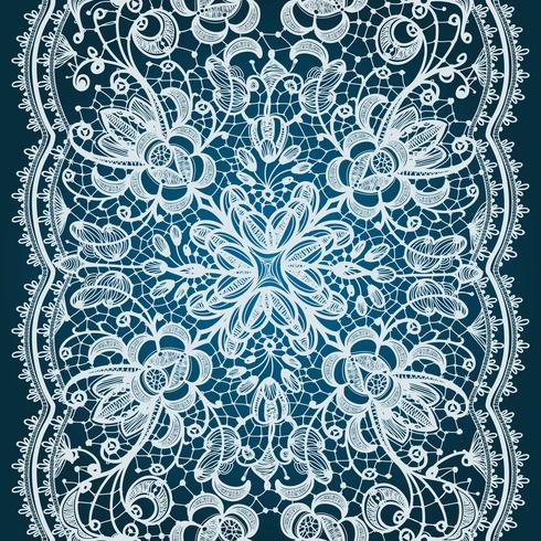 Abstract Lace Ribbon Vertical Seamless Pattern.  vector