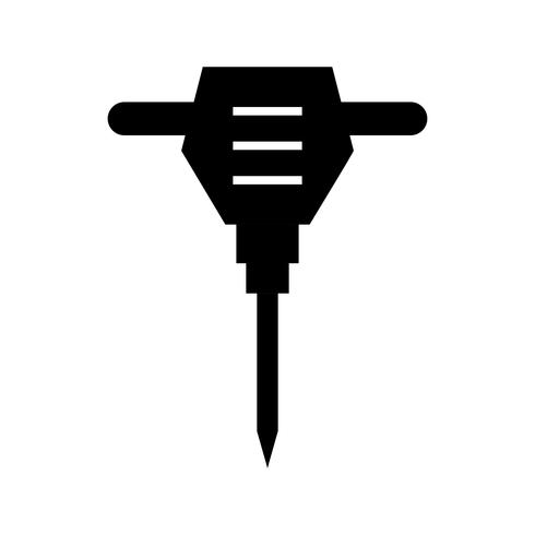 Jack Hammer Glyph Black Icon vector