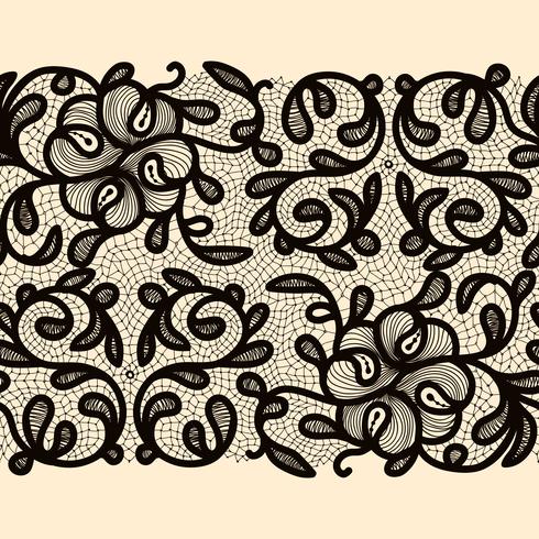 Abstract Lace Ribbon Seamless Pattern. vector