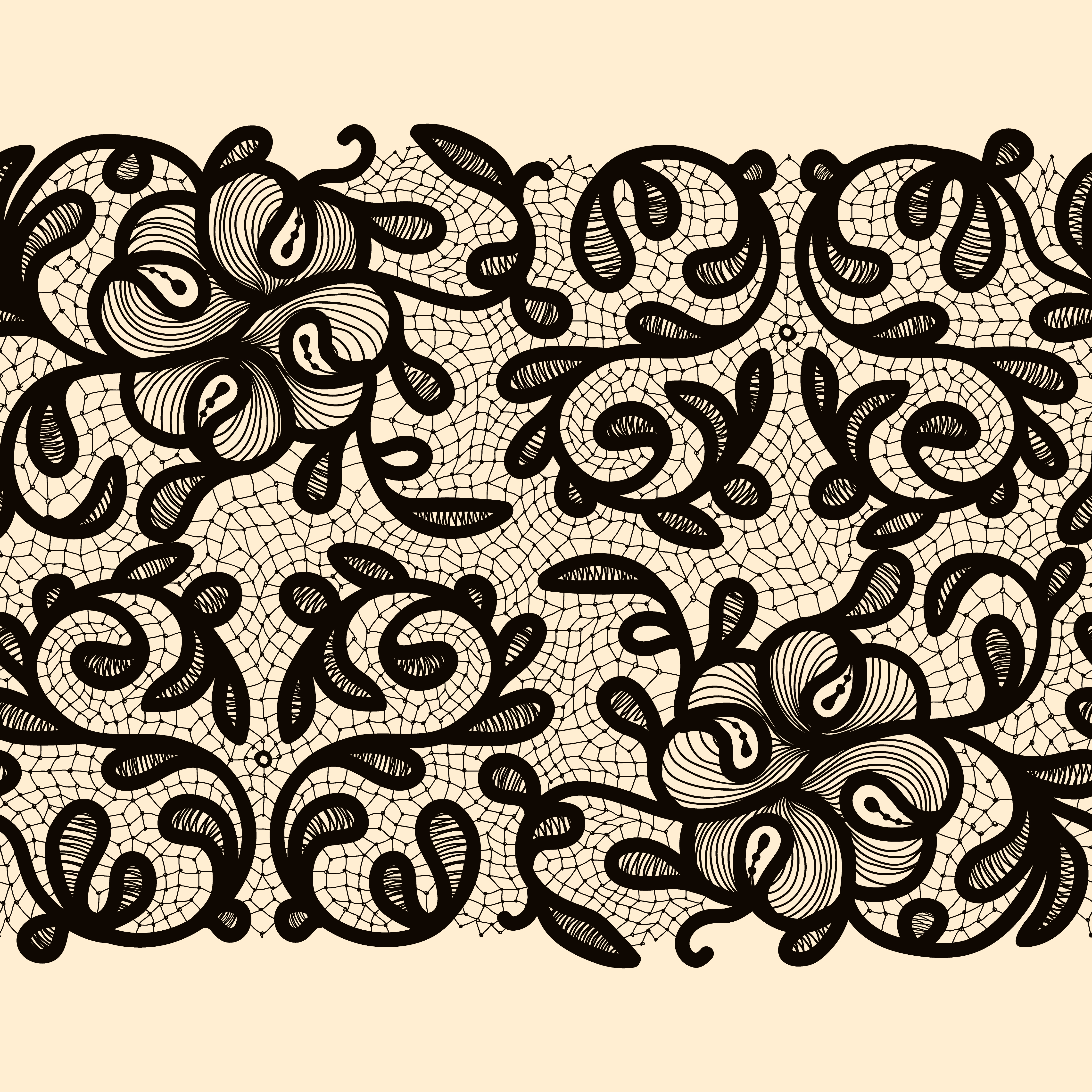 Download Abstract Lace Ribbon Seamless Pattern. 480057 Vector Art ...