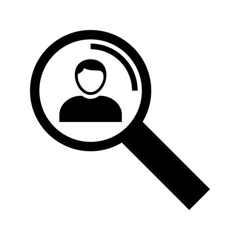 User Search Glyph Black Icon vector