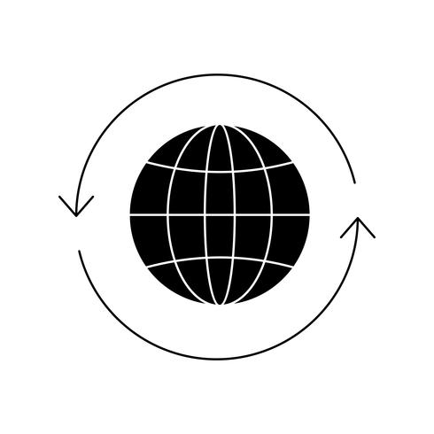 Globe Glyph Black Icon vector