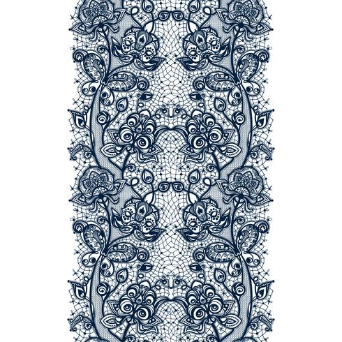 Abstract lace ribbon seamless pattern with elements flowers. Template frame design for card. vector