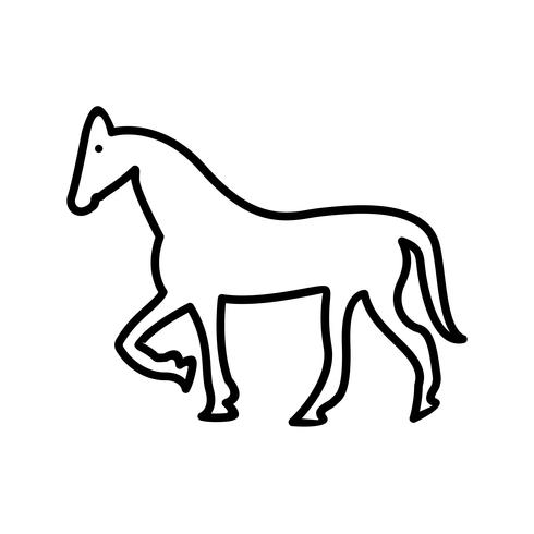 Icono de línea de caballo negro vector