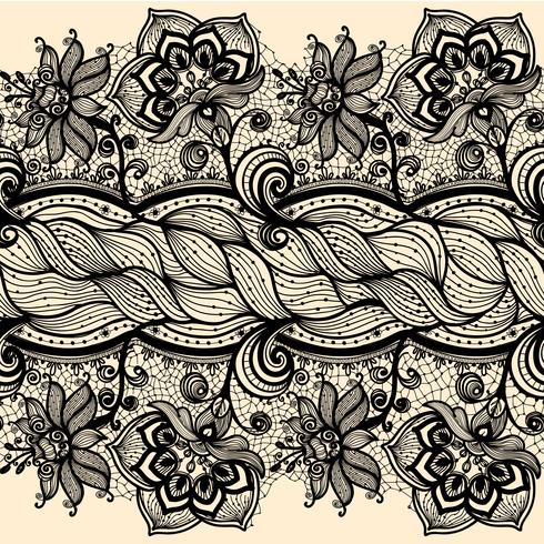 Abstract Lace Ribbon Seamless Pattern. vector