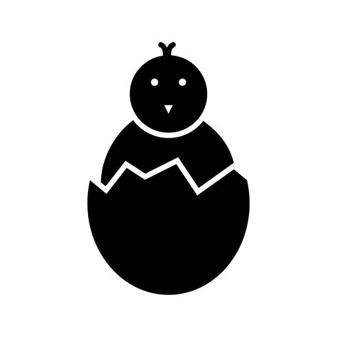 Hatched Egg Glyph Black Icon vector