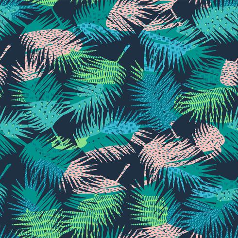 Seamless exotic pattern with tropical plants. Vector background.