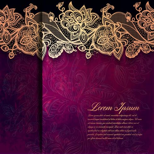 Vintage card on grunge background.Template frame design for card. vector