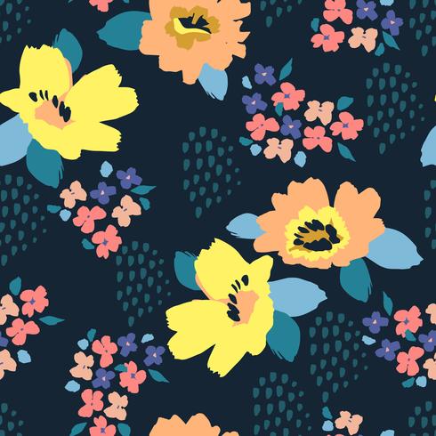 Floral abstract seamless pattern. Vector design for different surfases.